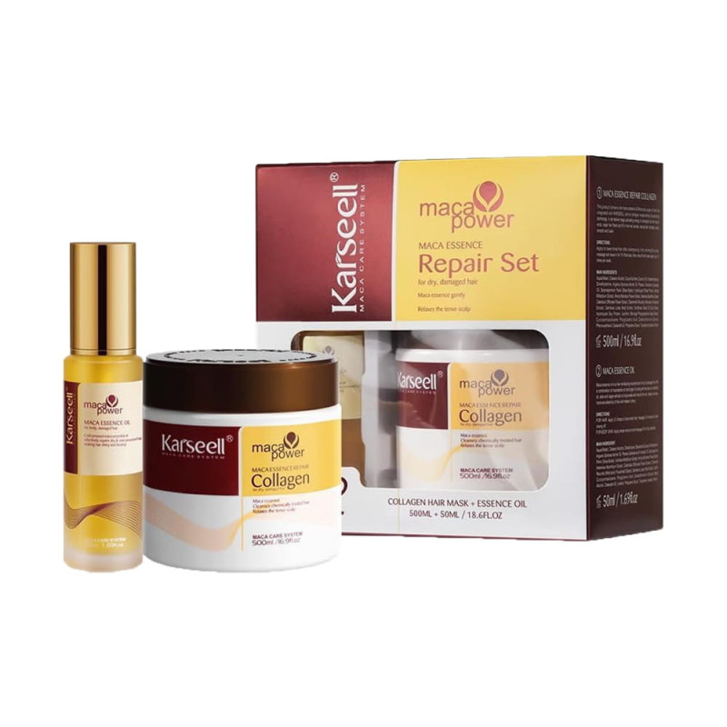 KARSEELL REPAIR SET (COLLAGEN HAIR MASK+ESSENCE OIL) 500ML+50ML