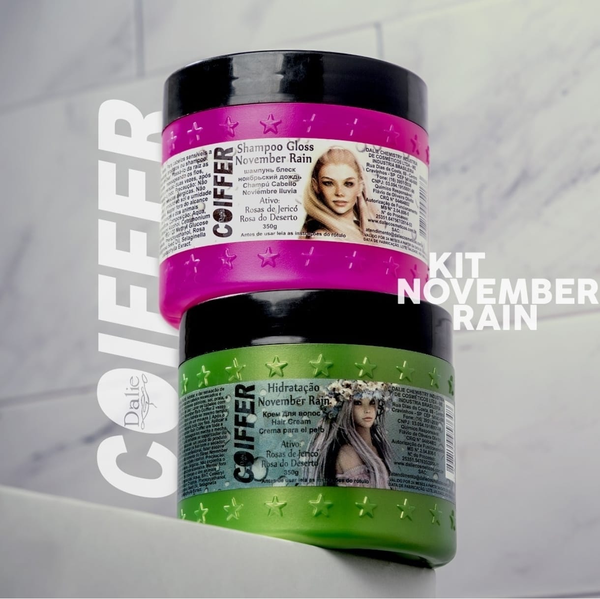 KIT NOVEMBER RAIN CHAMPU Y MASCARILLA HIDRATACION PROFUNDA COIFFER 350G
