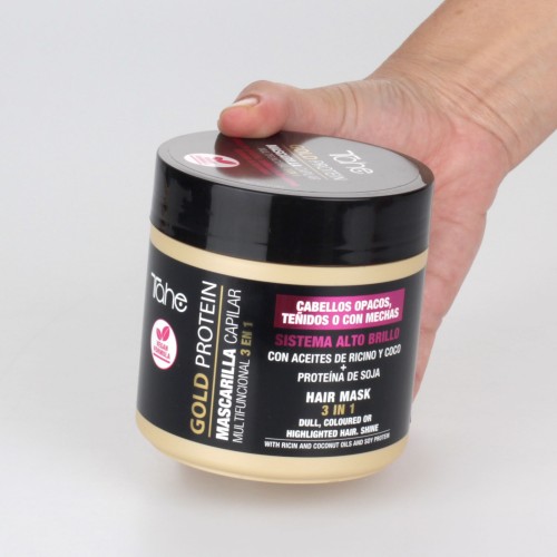 Tahe MASCARILLA CAPILAR MULTIFUNCIONAL CABELLOS OPACOS Y TEÑIDOS GOLD PROTEIN 400ML
