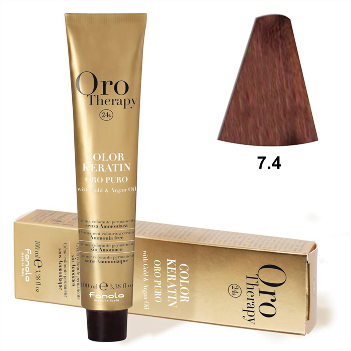 TINTE KERATIN ORO PURO nº7.4 100ML