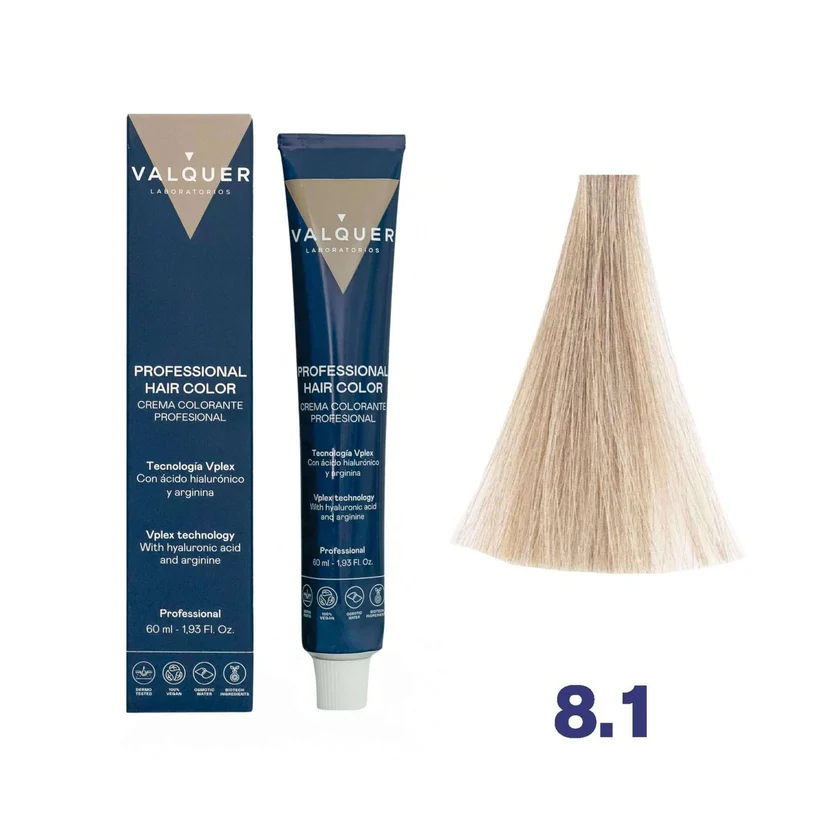 VALQUER 8.1 RUBIO CLARO CENIZA TINTE 60 ML
