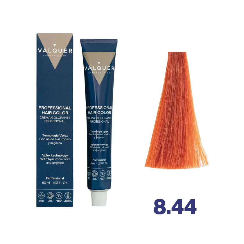 VALQUER 8.44 RUBIO CLARO COBRIZO INTENSO TINTE 60 ML