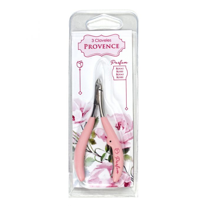 ALICATE CUTICULA PROVENCE ROSAS 10CM — Unidad