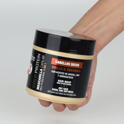 Tahe MASCARILLA CAPILAR MULTIFUNCIONAL CABELLOS SECOS GOLD PROTEIN 400ML — Unidad