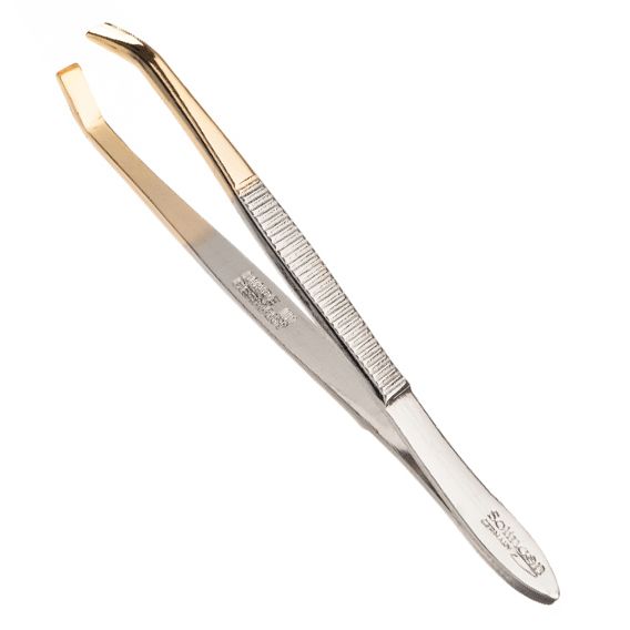 PINZA DEPILAR 8CM PUNTA DORADA EUROSTIL — Unidad