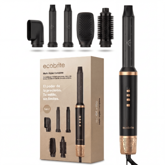 SECADOR, MOLDEADOR, ALISADOR 5 EN 1 ECOBRITE 1300 W — Unidad