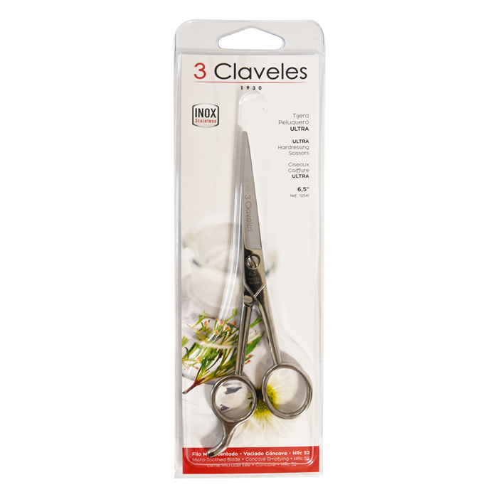 TIJERA ZURDOS 12541 ULTRA 3 CLAVELES INOX 6,5" — Unidad