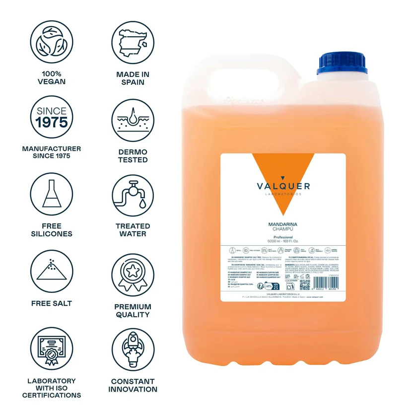 VALQUER CHAMPU MANDARINA SIN SAL 5000 ML — Unidad